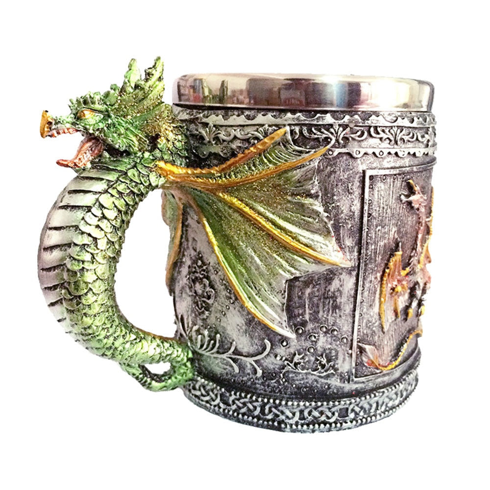 Dragon Design Stainless Steel Mug - 12oz Capacity