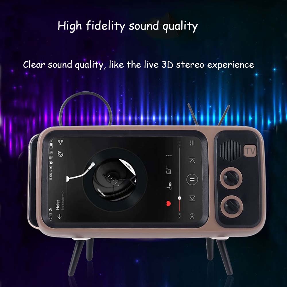 Wireless TV Stand Design Bluetooth Speakers with Integrated Microphone and Phone Holder