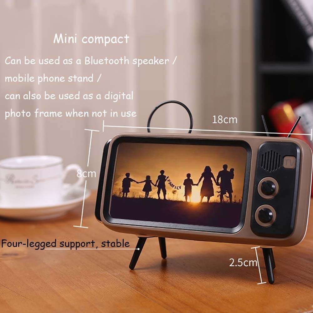Wireless TV Stand Design Bluetooth Speakers with Integrated Microphone and Phone Holder