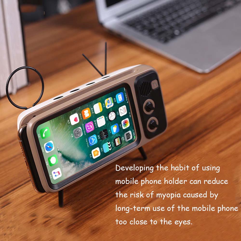 Wireless TV Stand Design Bluetooth Speakers with Integrated Microphone and Phone Holder