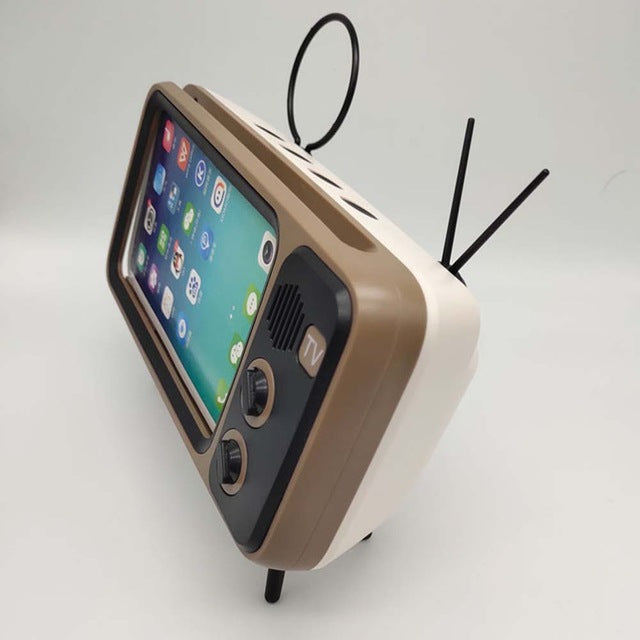 Wireless TV Stand Design Bluetooth Speakers with Integrated Microphone and Phone Holder