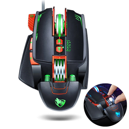 Adjustable LED Gaming Mouse with 8 Buttons and Customizable DPI - DragonV9