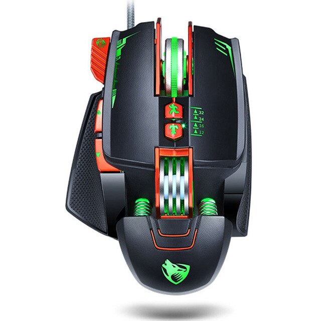 Adjustable LED Gaming Mouse with 8 Buttons and Customizable DPI - DragonV9
