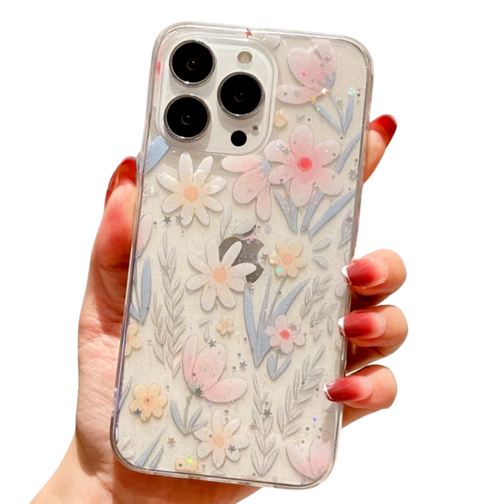 Sparkling Clear Floral Phone Case