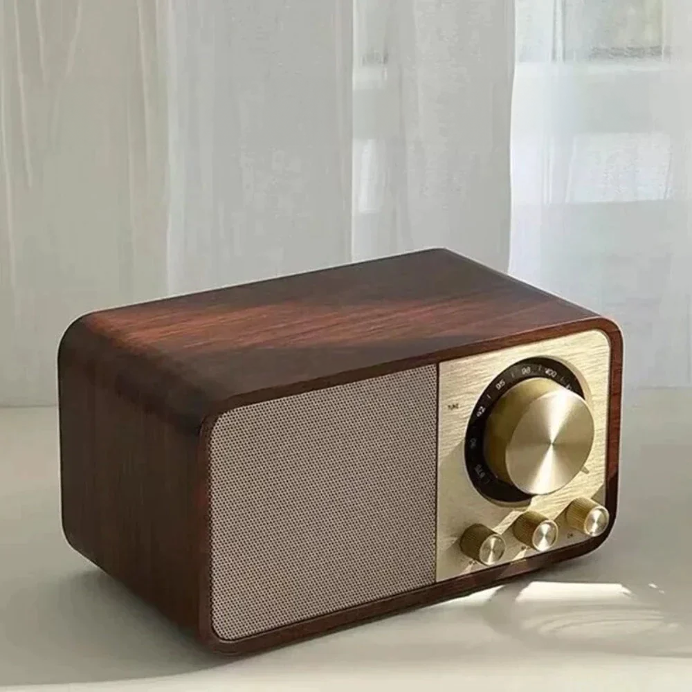 Wooden Bluetooth Speaker with Vintage Classic Radio Theme