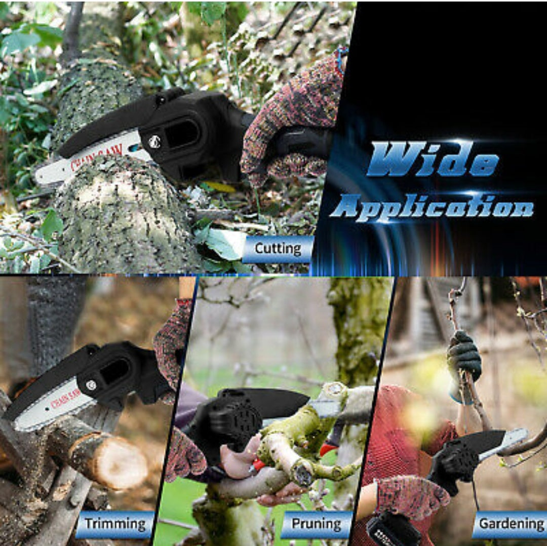 Compact 4 Inch Electric Chainsaw for Efficient Gardening