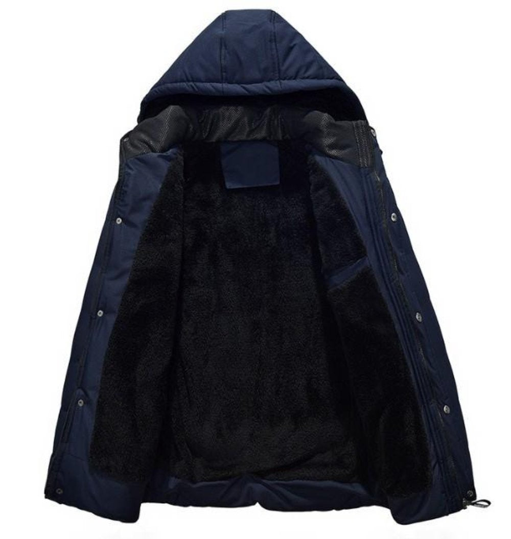 High Collar Men's Puffer Jacket with Detachable Hood