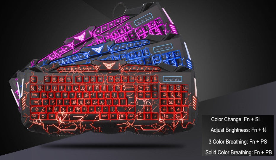 2.4G Gaming Keyboard and Mouse Set - Enhanced Thunderstorm Experience