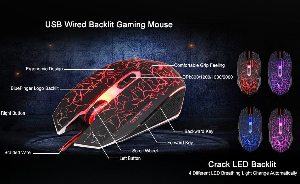 2.4G Gaming Keyboard and Mouse Set - Enhanced Thunderstorm Experience