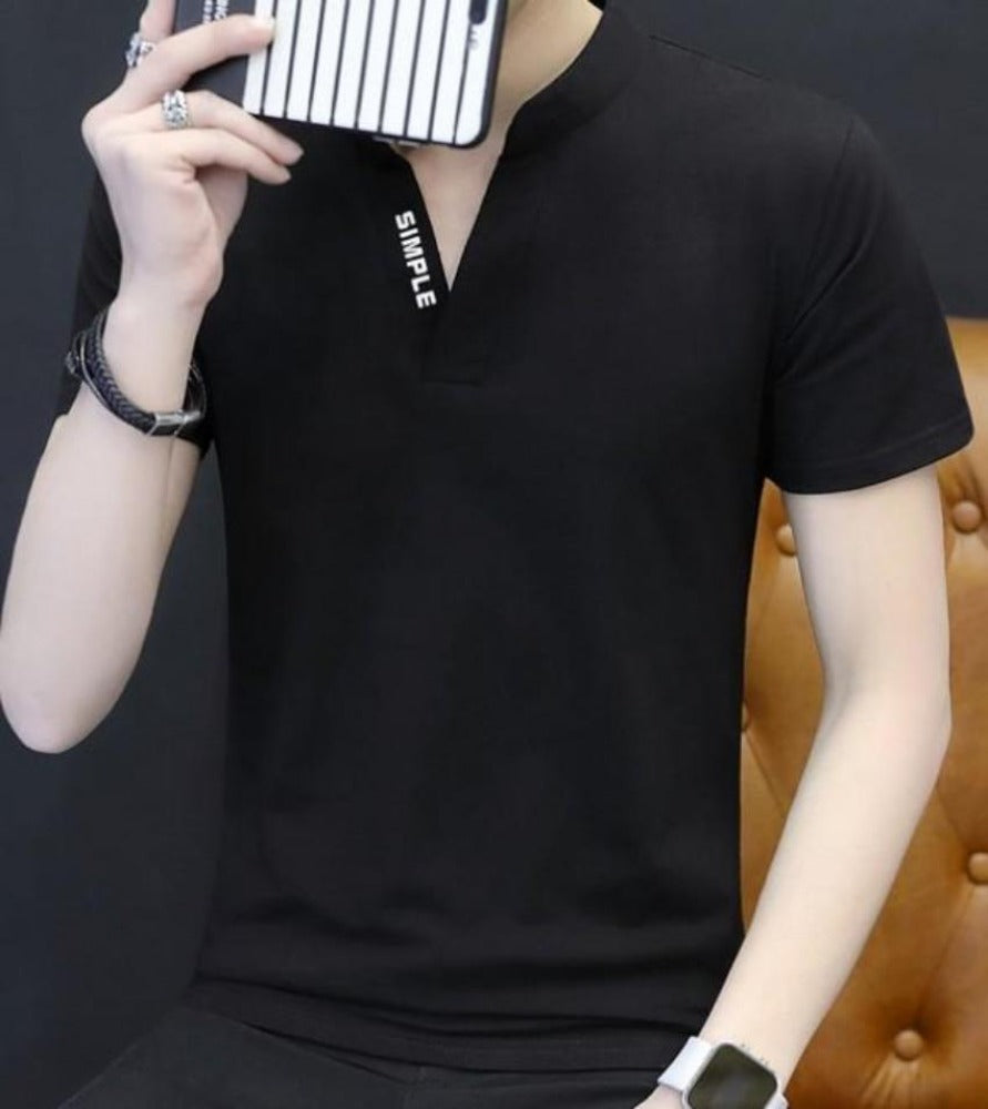 Slim Fit Men's Casual V-Neck Tee