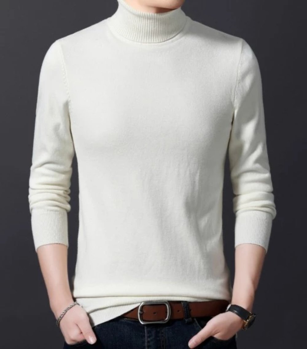Slim-Fit Turtleneck Sweater for Men