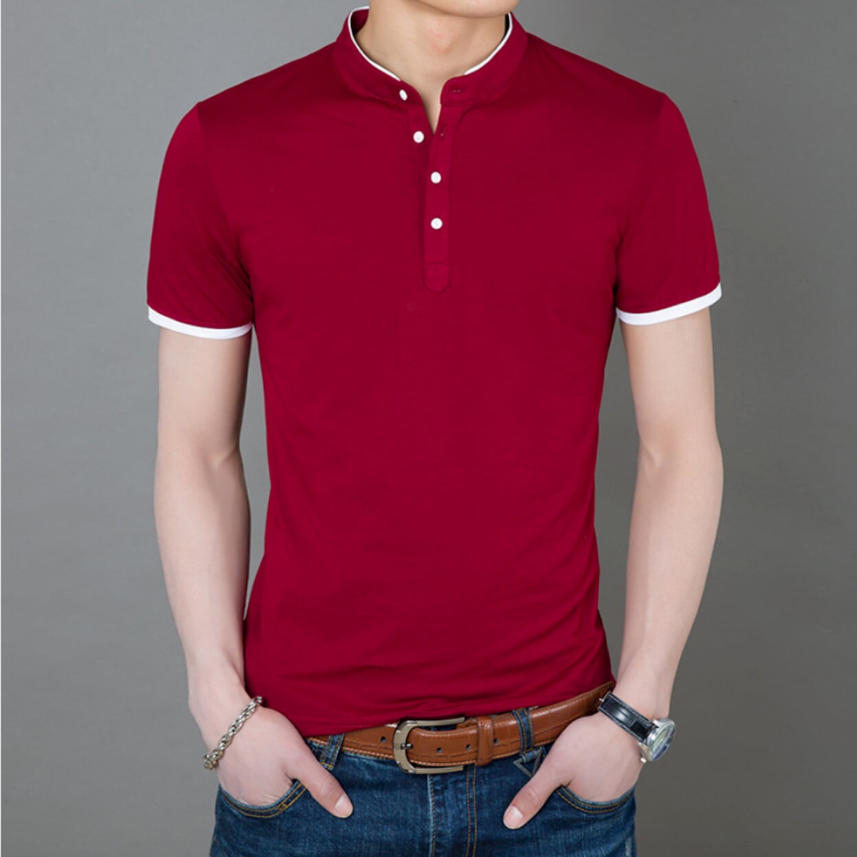 Stand Collar Men's Tee