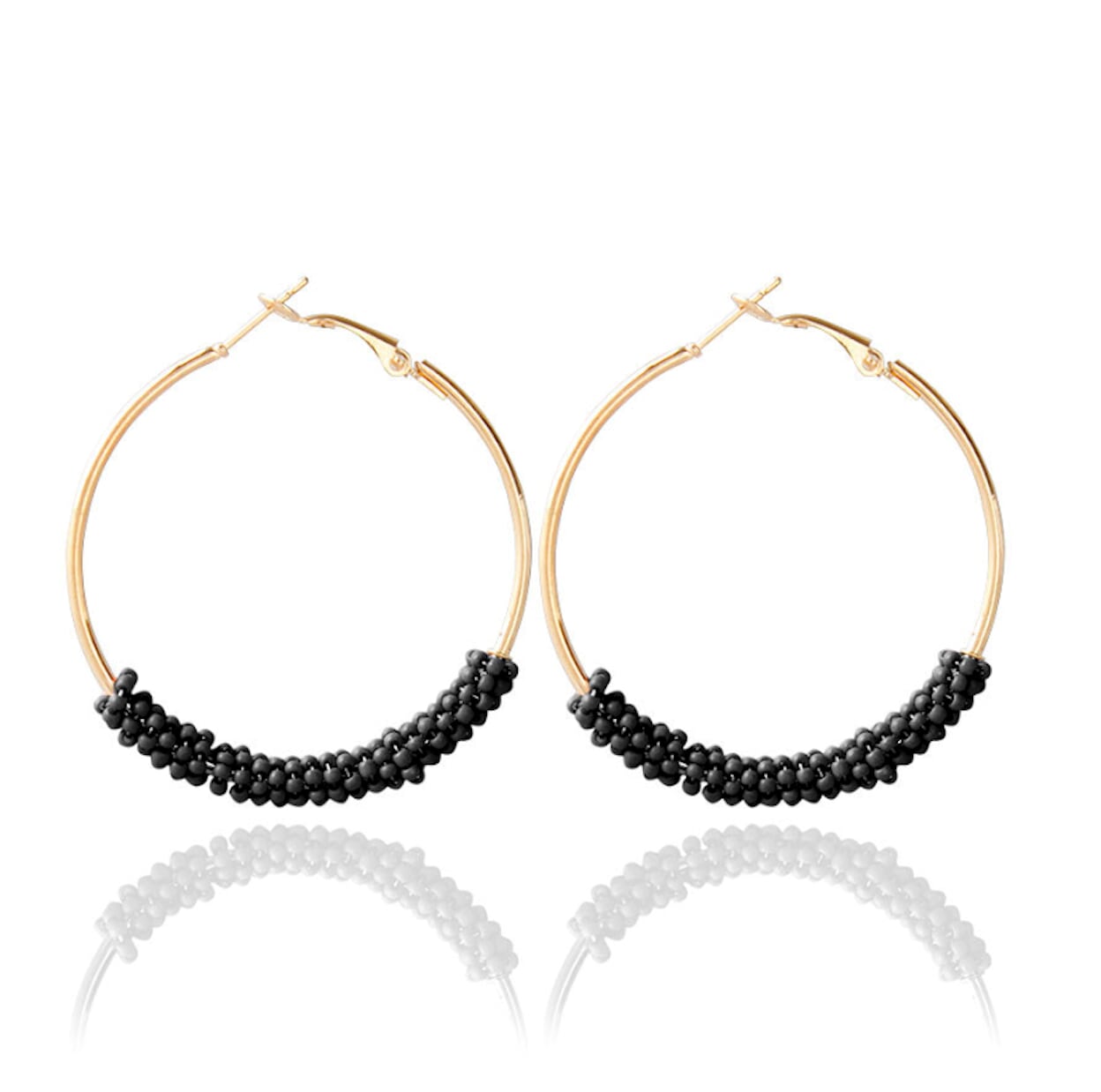 Vibrant Beaded Circular Hoop Earrings