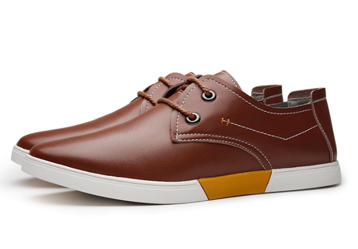 Stitched Men's Lace-Up Casual Footwear