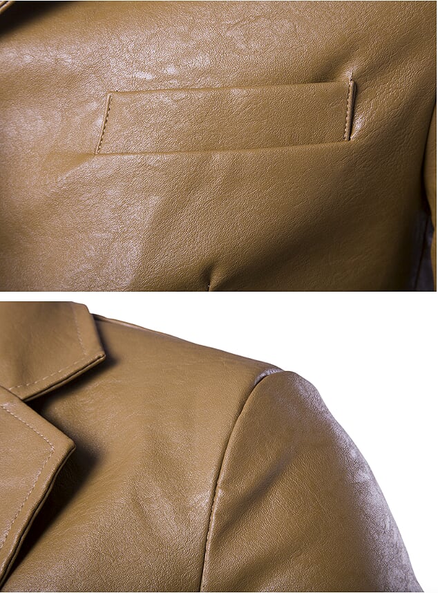 Faux Leather Blazer for Men
