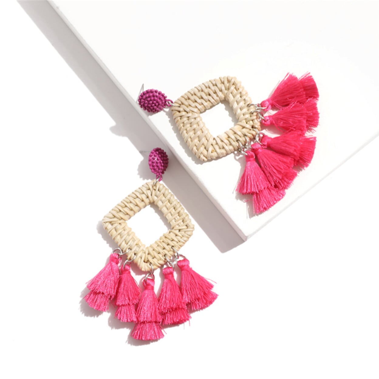 Tassel Rattan Dangle Earrings