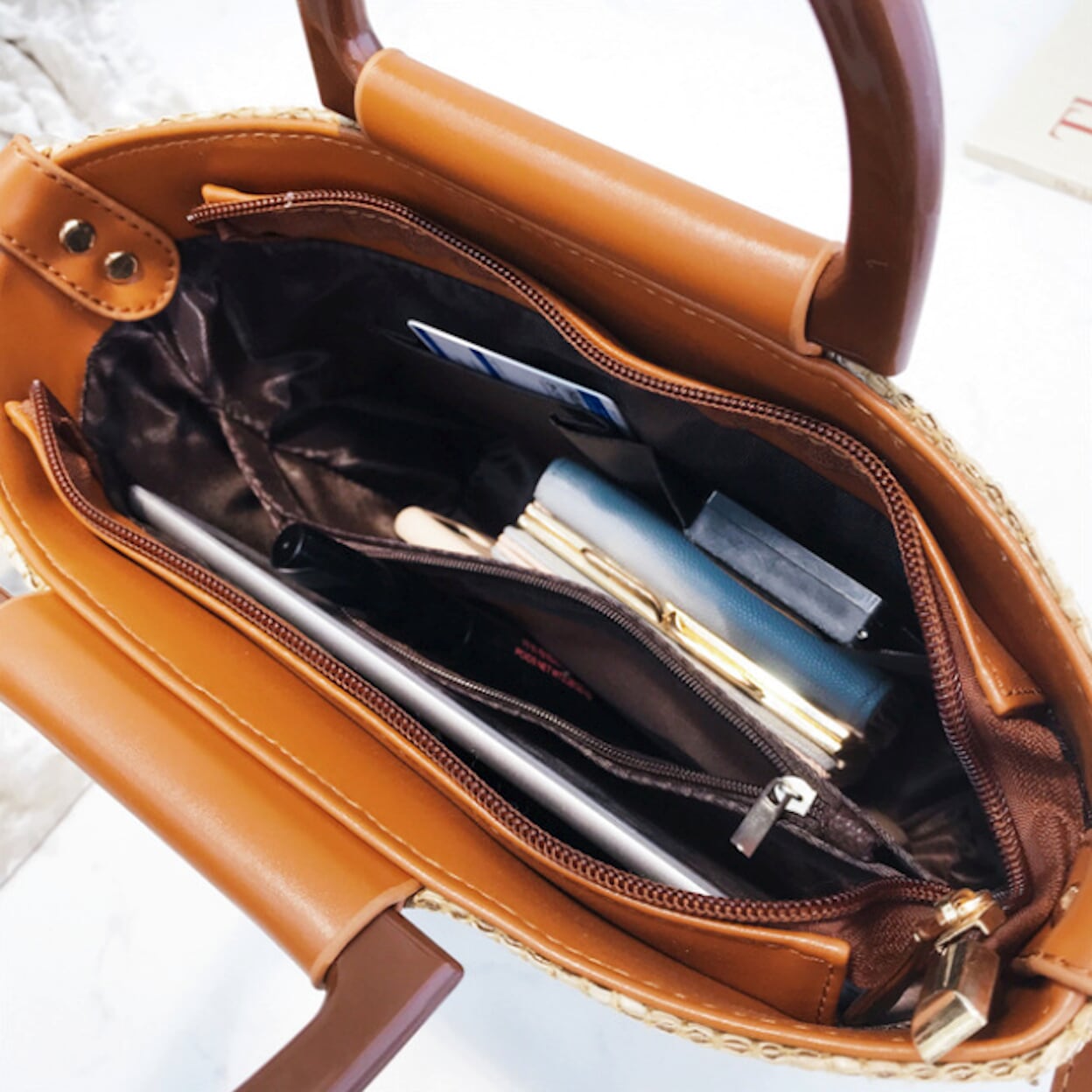 Straw Crossbody Bag with Beautiful Embroidery