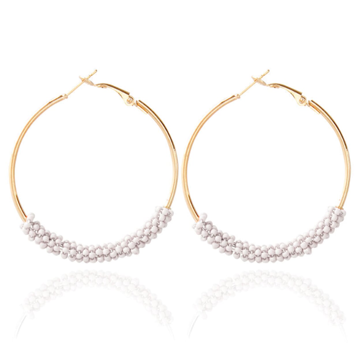 Vibrant Beaded Circular Hoop Earrings