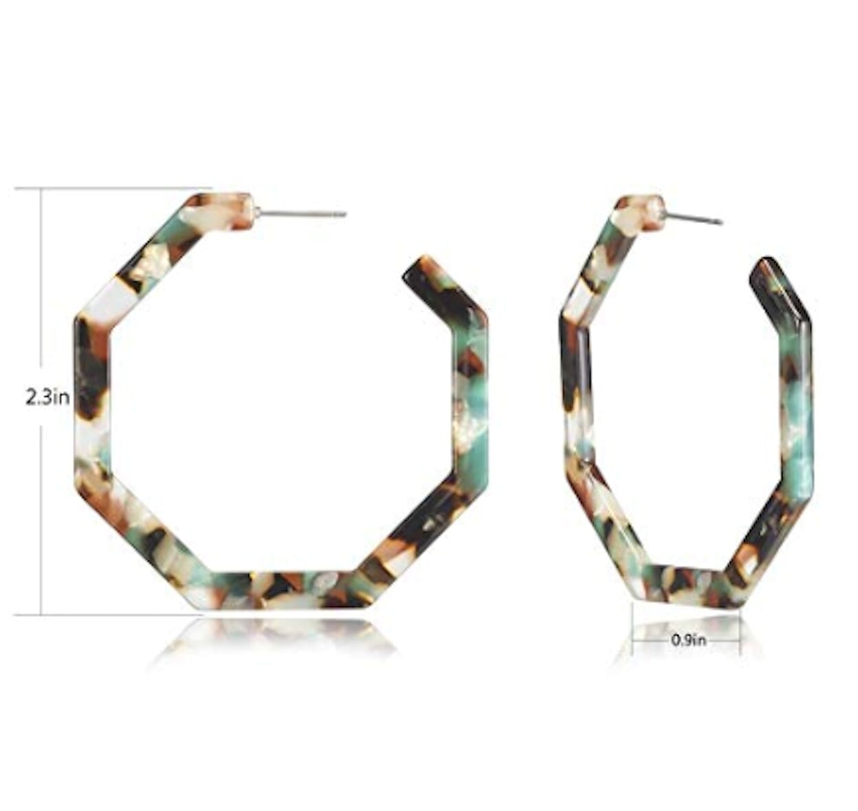 Resin Hoop Earrings with Geometric Design