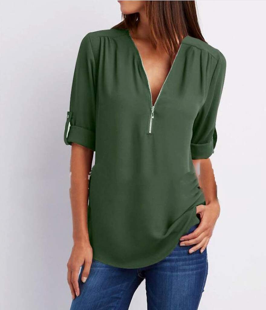 V Neck Blouse for Women with Trendy Urban Style