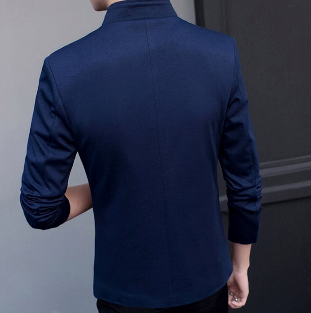 Stand Collar Single Button Men's Blazer