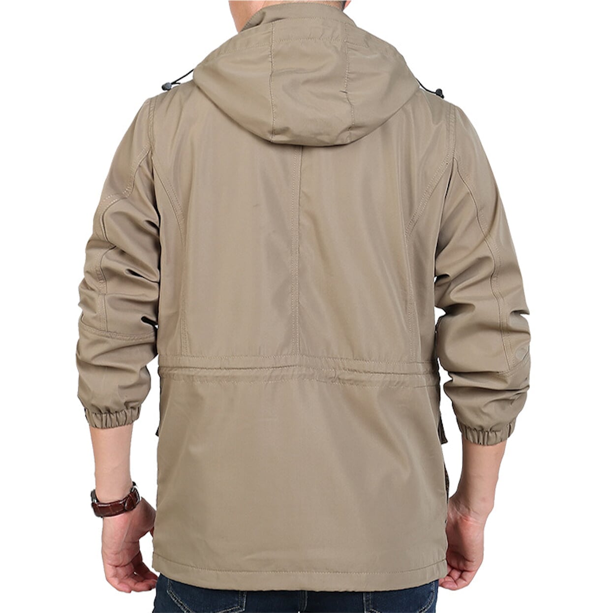 Windproof Hooded Men's Jacket with Detachable Hood