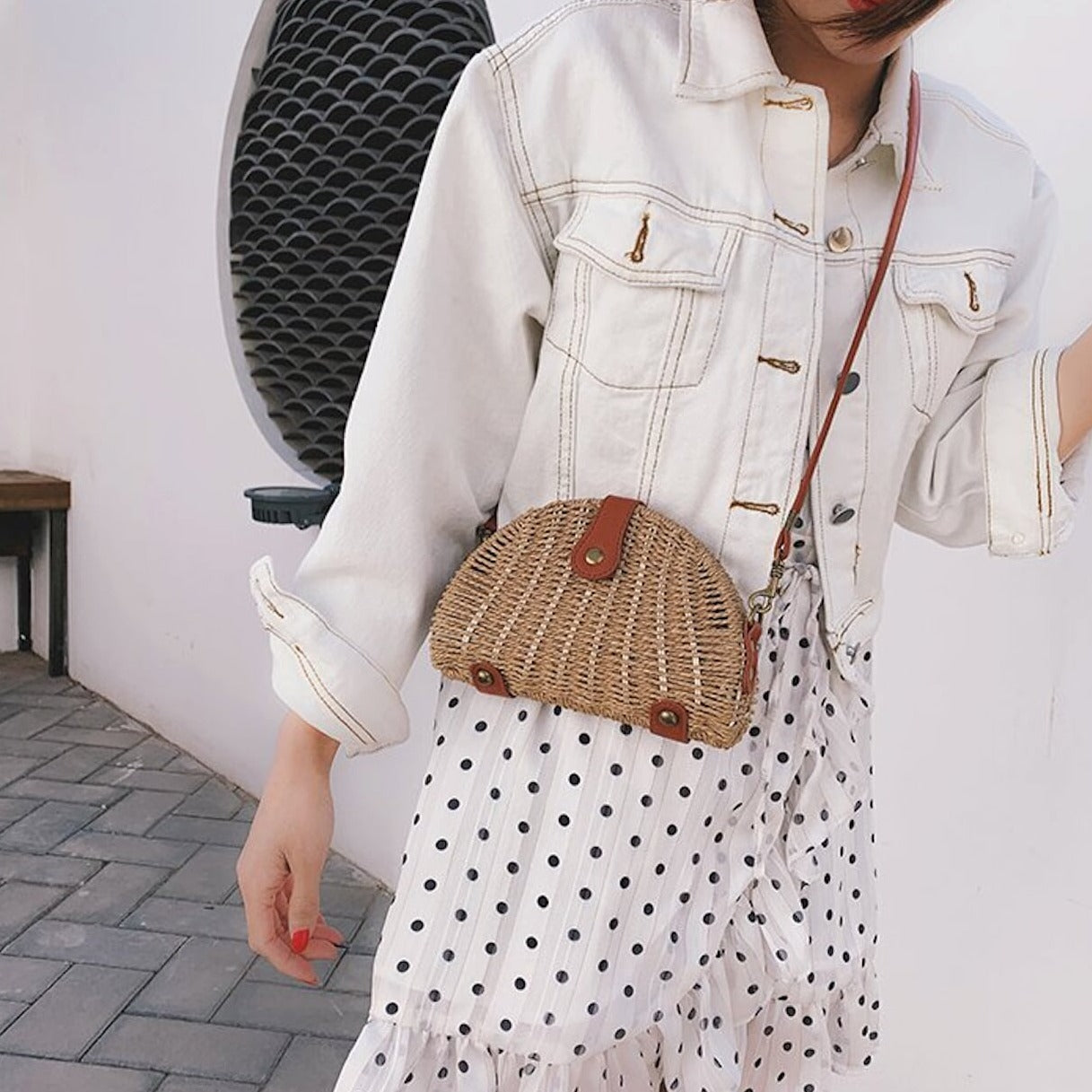 Straw Crossbody Bag - Emphasizing the Essence, Distinct from the Original