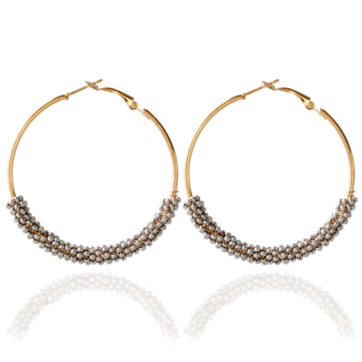 Vibrant Beaded Circular Hoop Earrings
