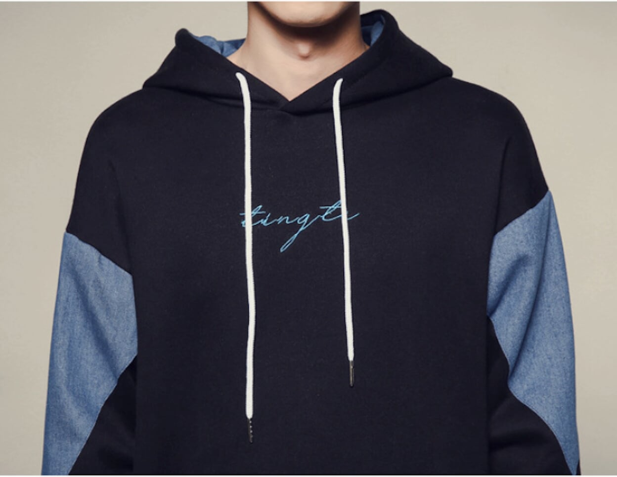 Two Tone Pocketed Hoodie for Men