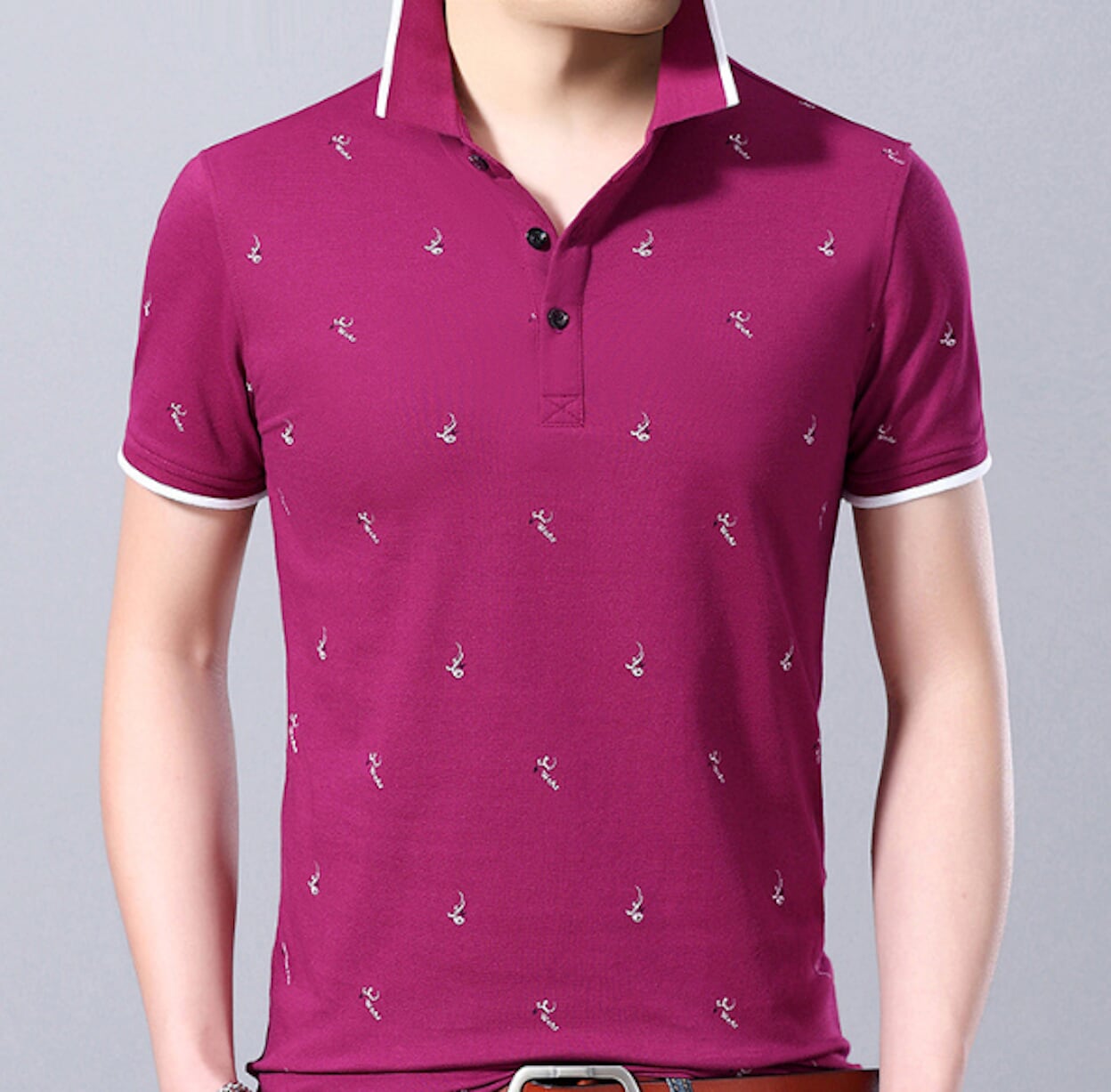 Short-Sleeve Printed Polo for Men