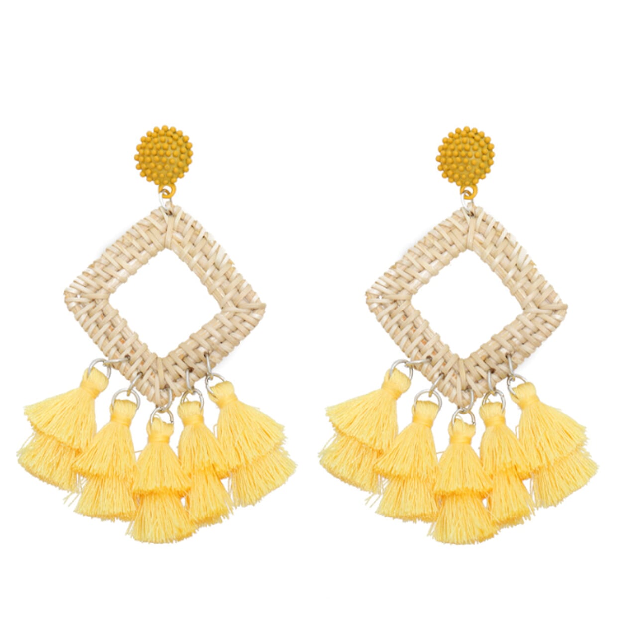 Tassel Rattan Dangle Earrings