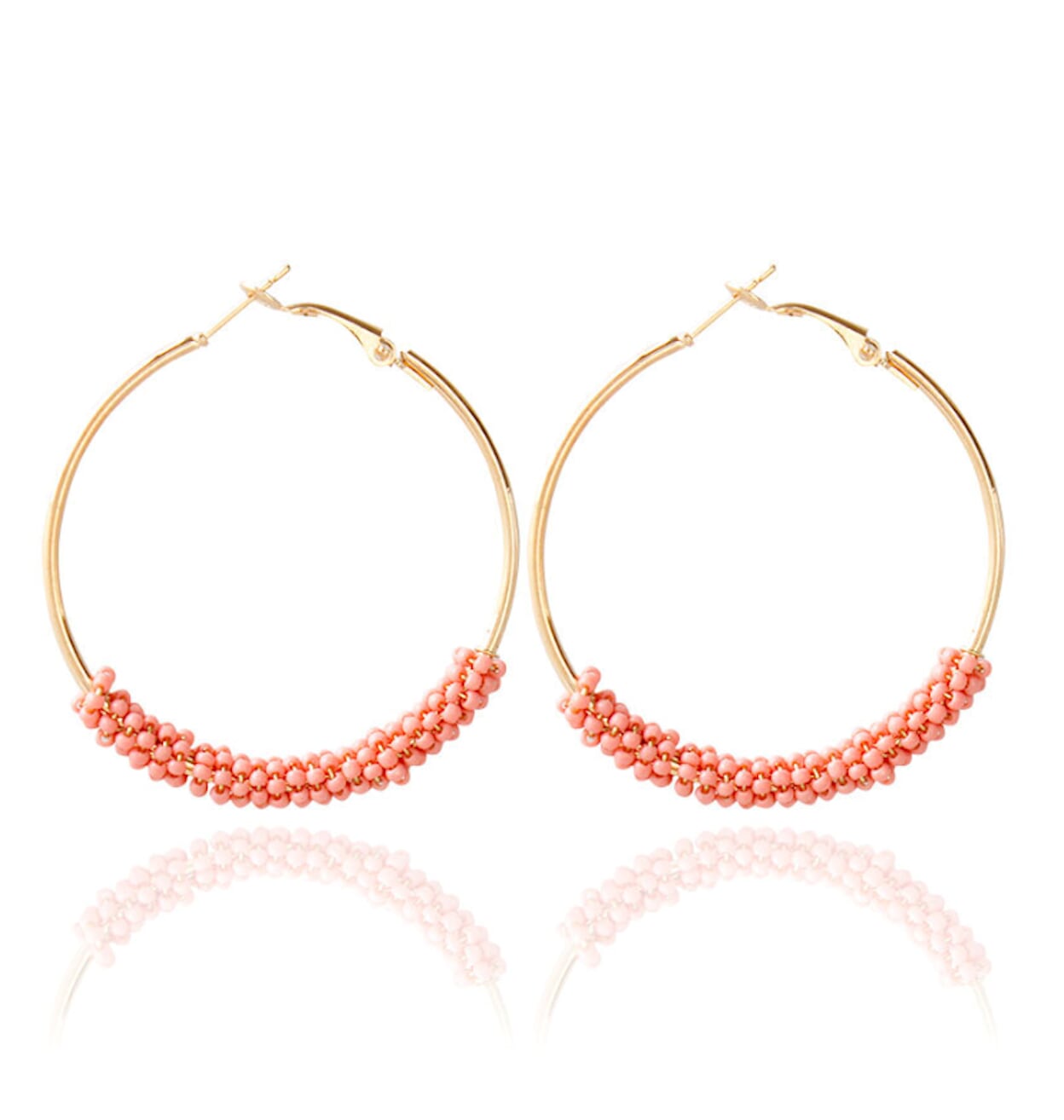 Vibrant Beaded Circular Hoop Earrings
