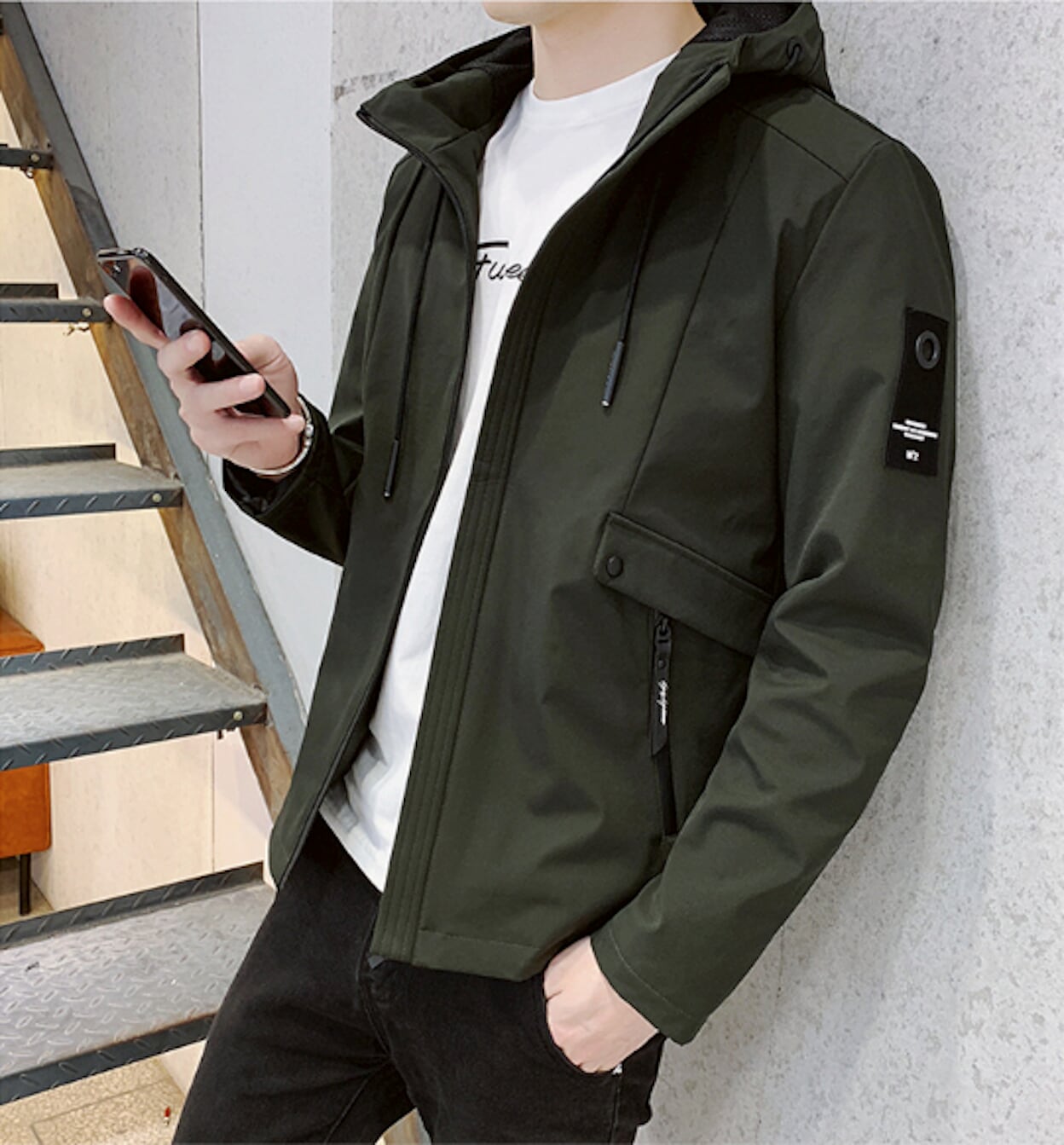 Windproof Hooded Jacket for Men