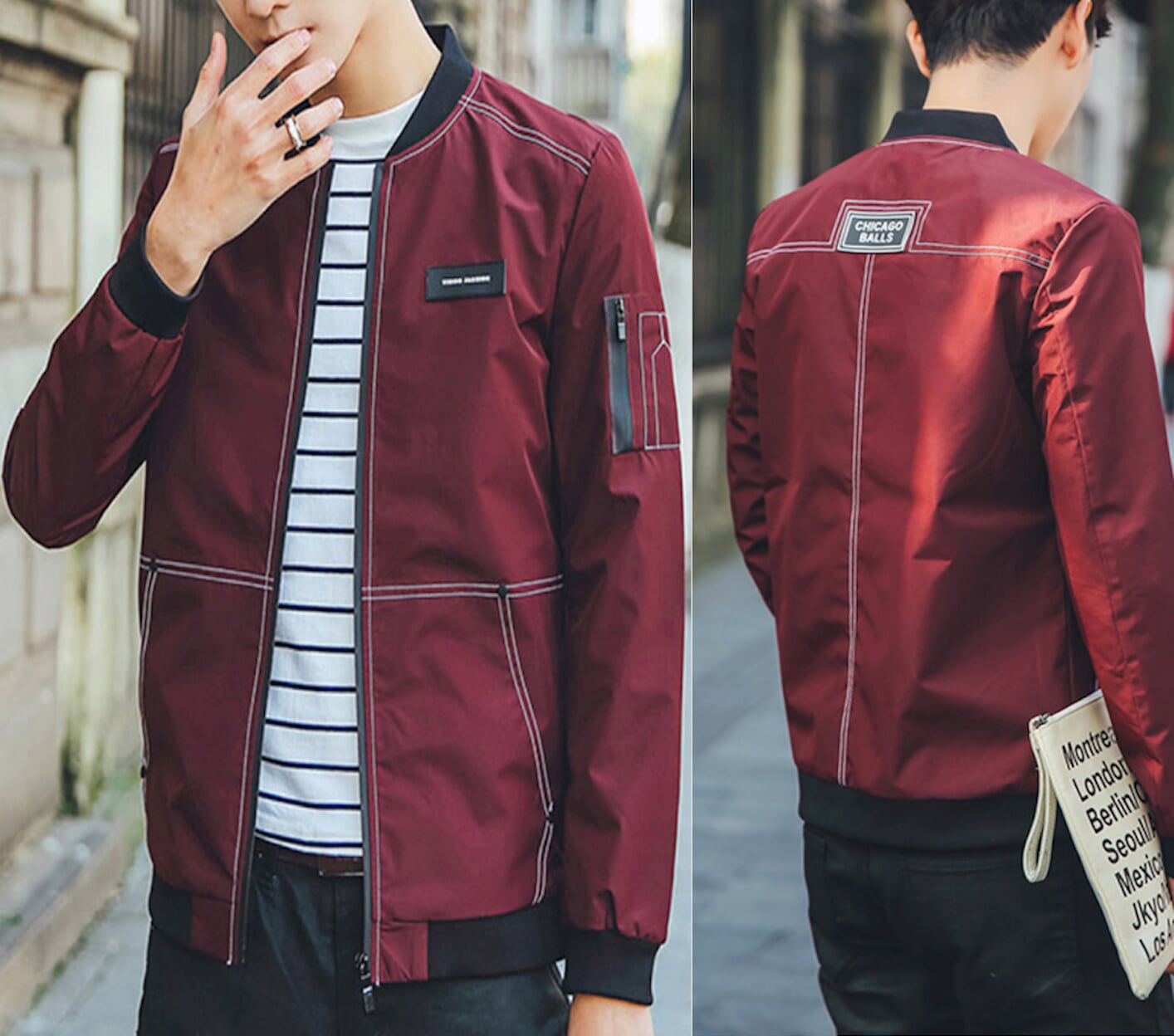 Stitched Designs Men's Bomber Jacket
