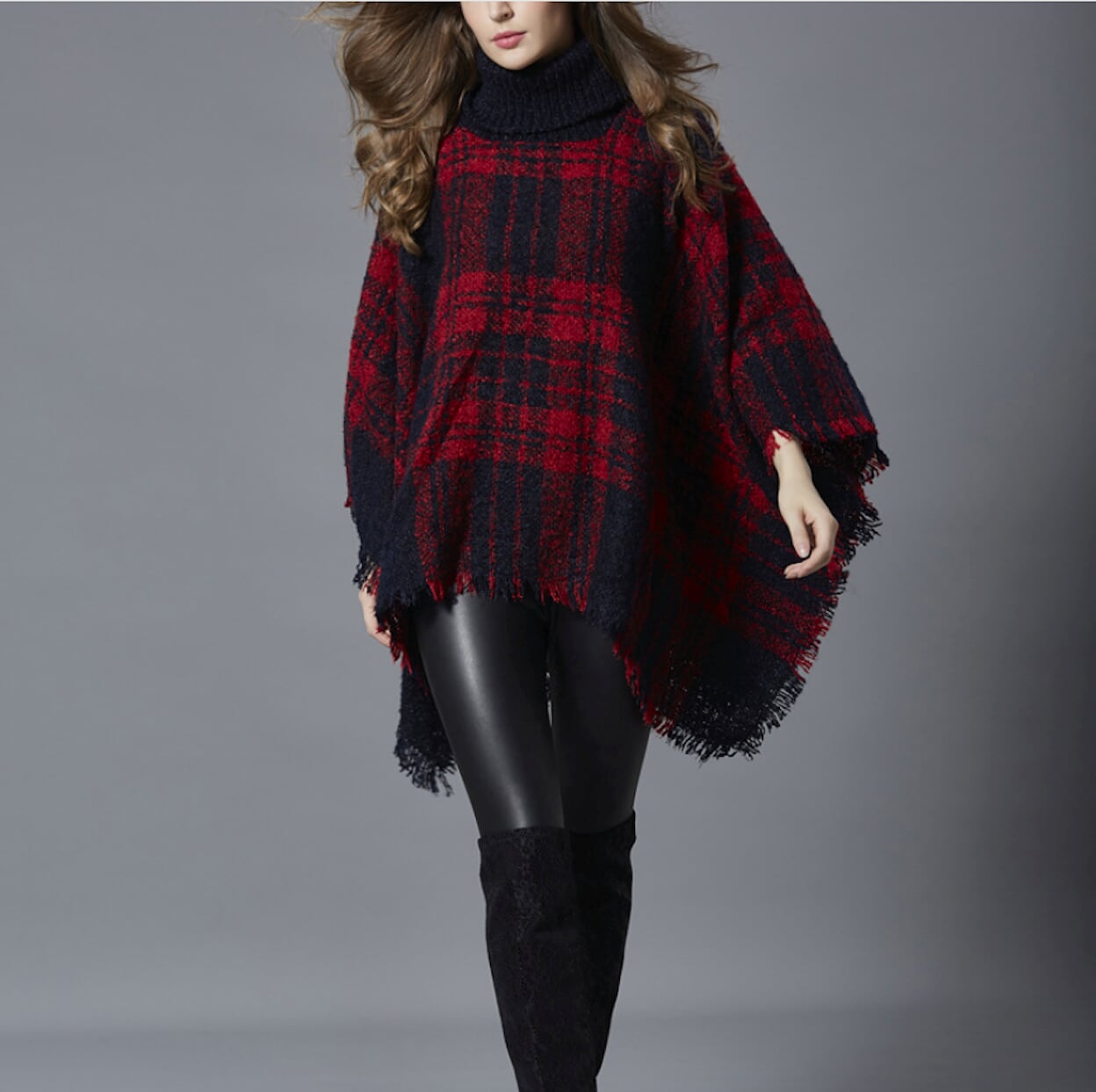 Turtleneck Poncho for Women