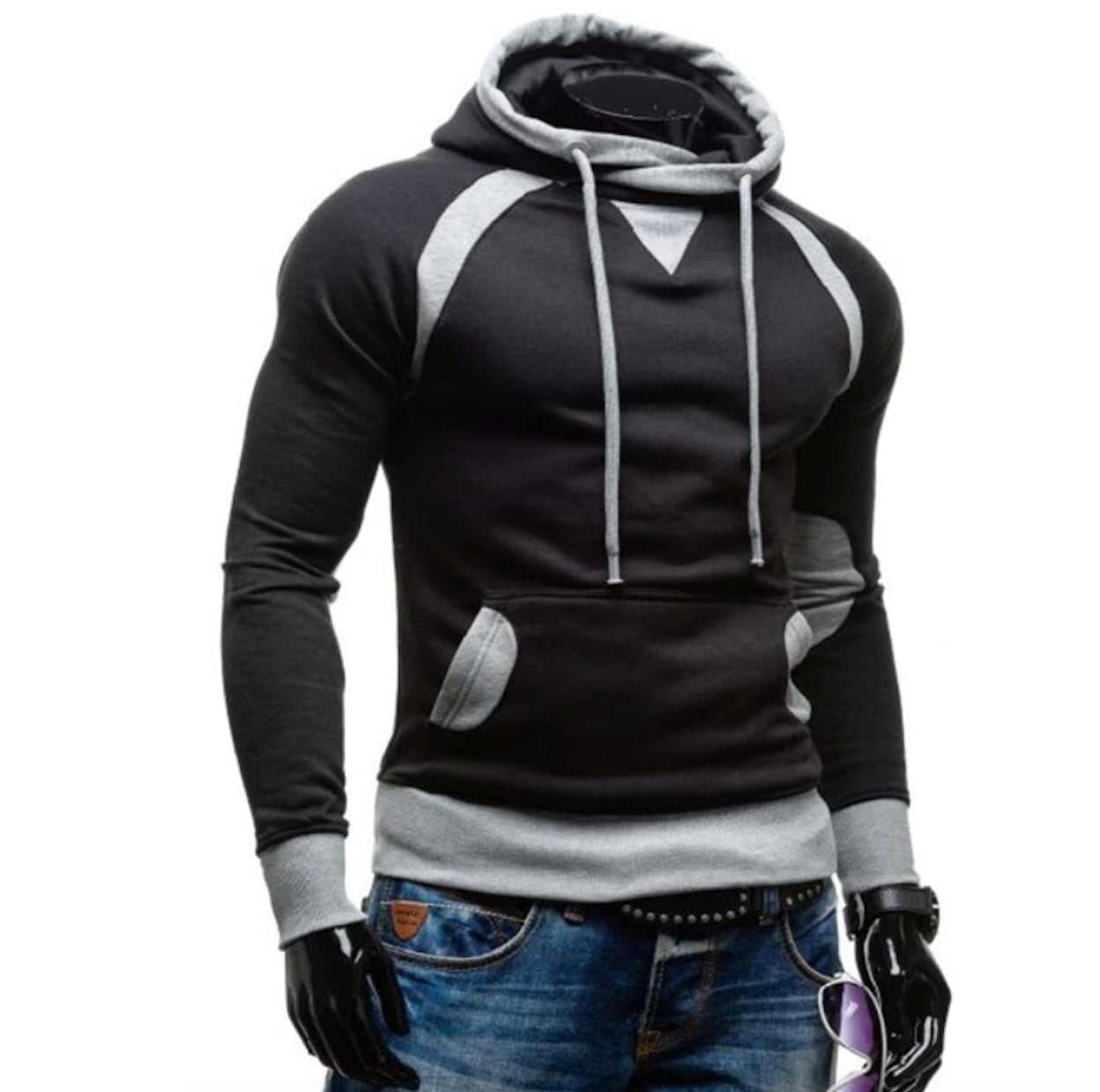 Two-Toned Men's Hoodie featuring Pockets