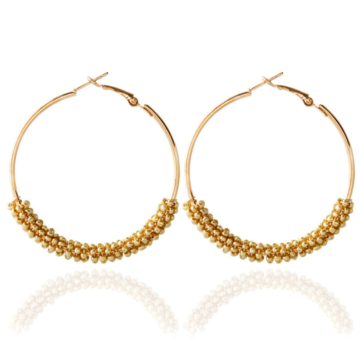 Vibrant Beaded Circular Hoop Earrings
