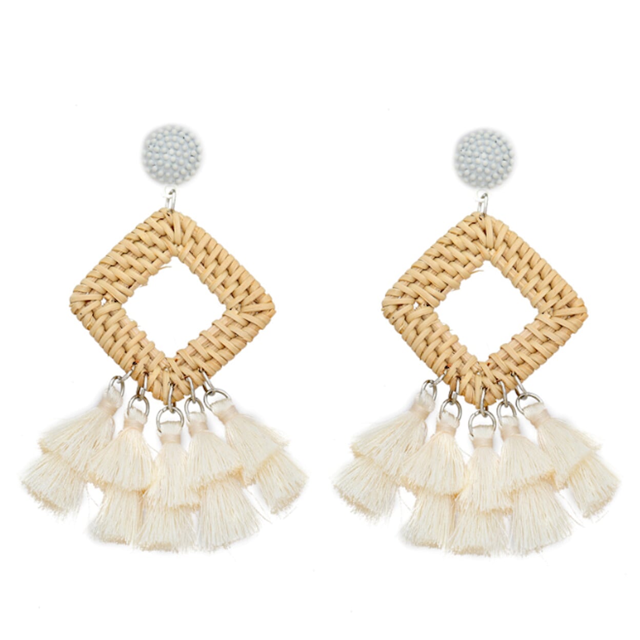 Tassel Rattan Dangle Earrings