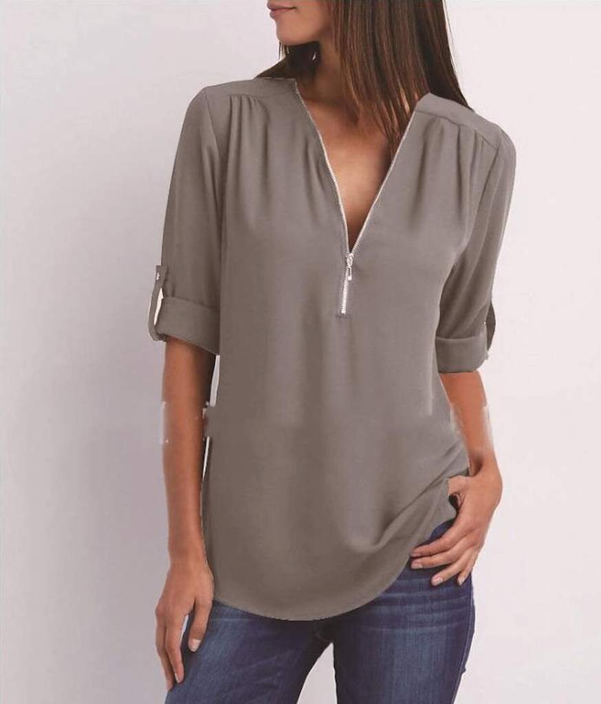 V Neck Blouse for Women with Trendy Urban Style