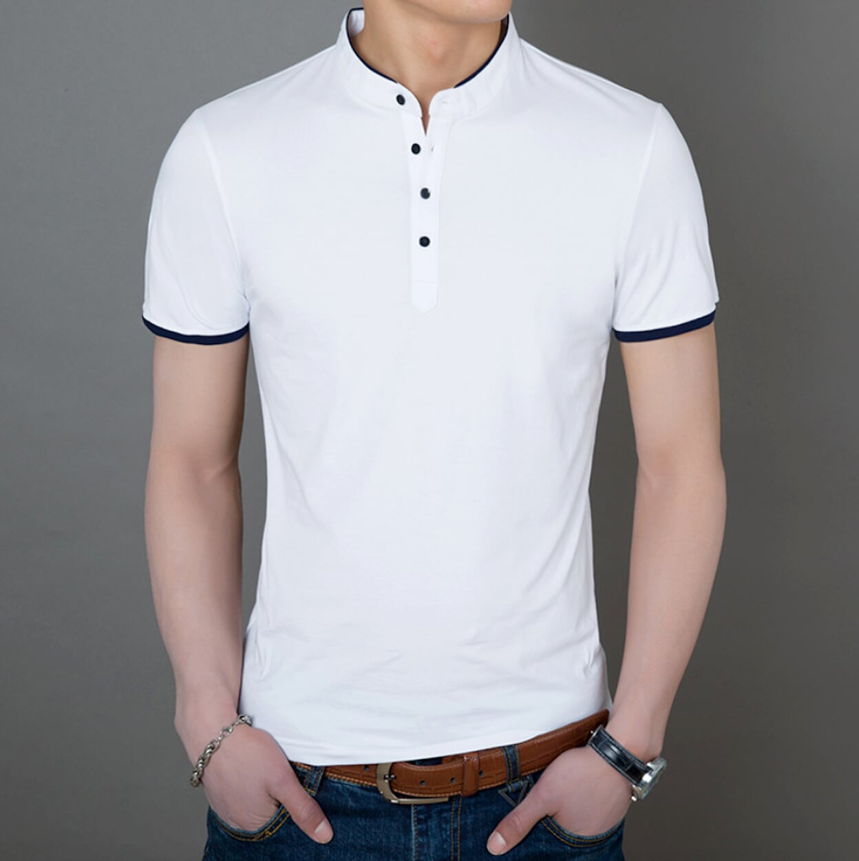 Stand Collar Men's Tee