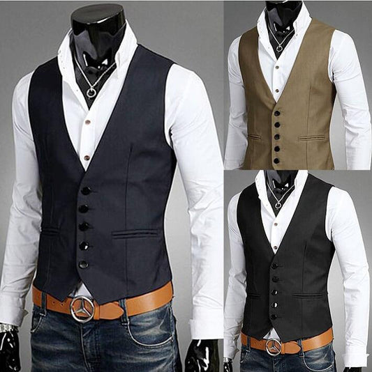 Slim Fit Men's Classic Suit Waistcoat