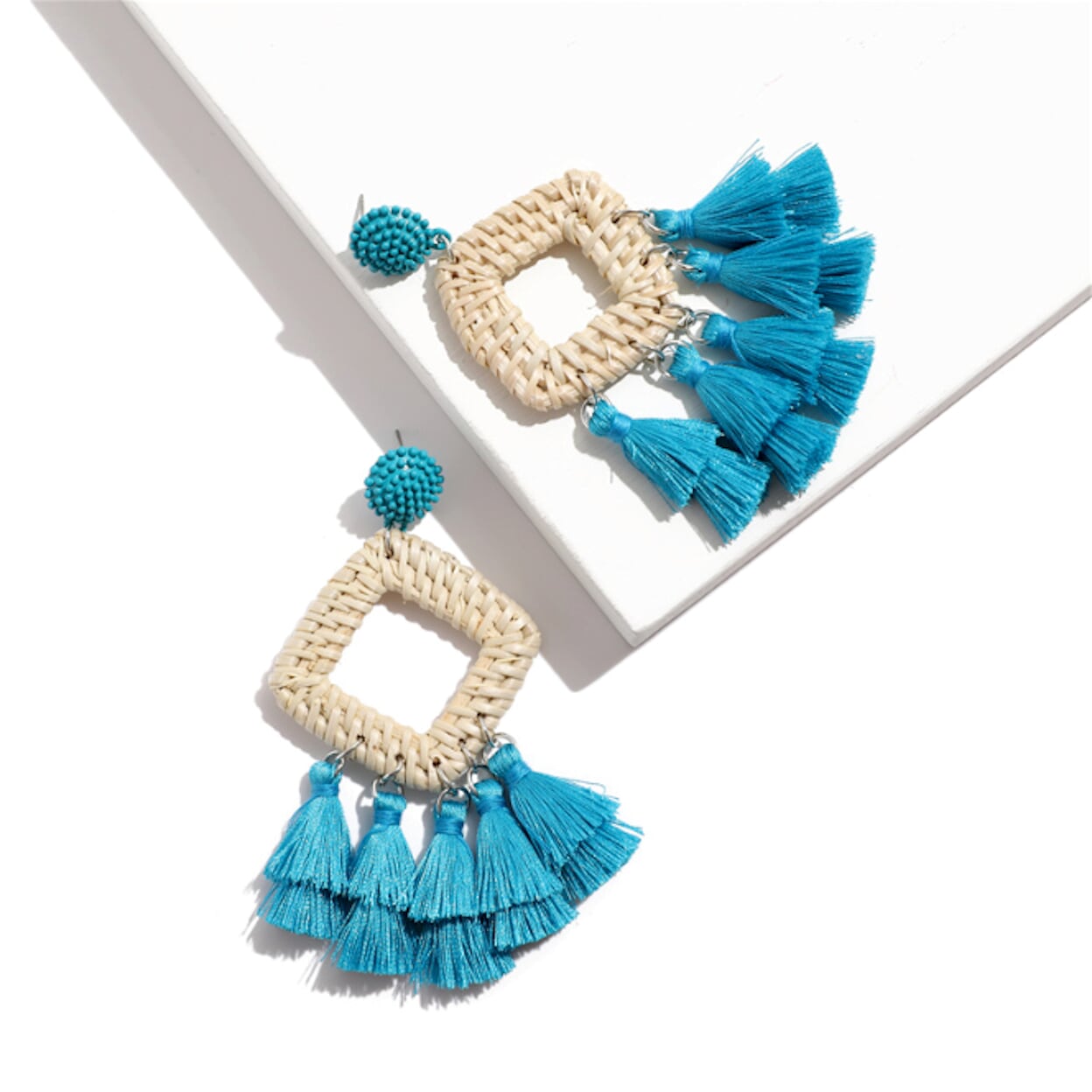 Tassel Rattan Dangle Earrings