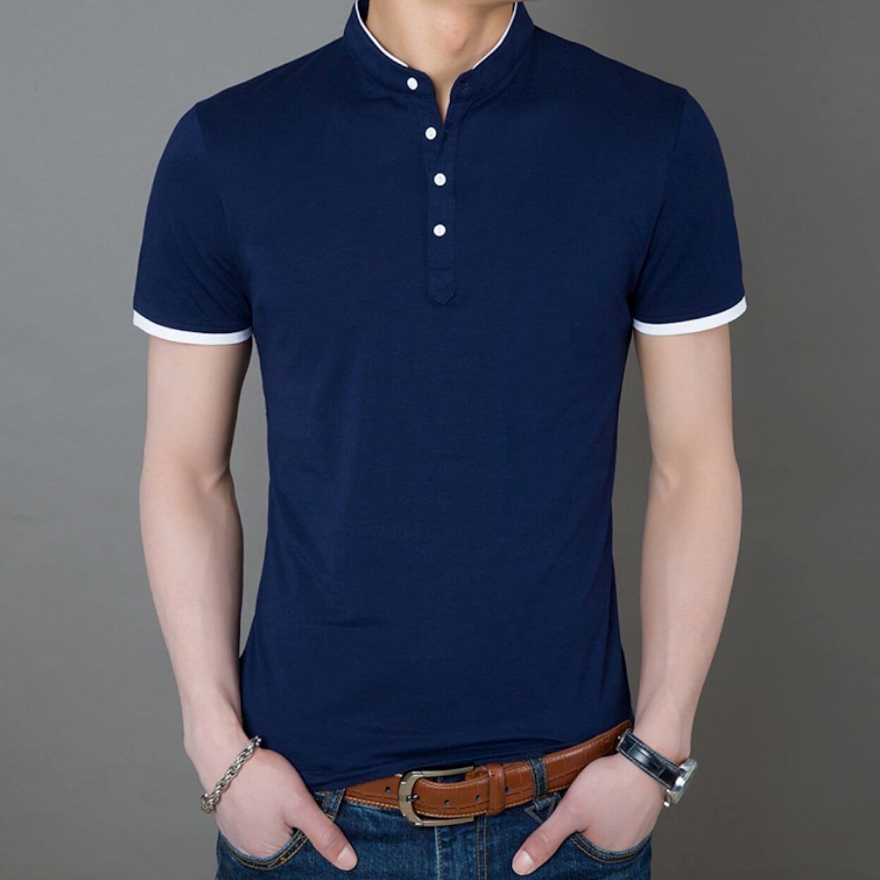 Stand Collar Men's Tee