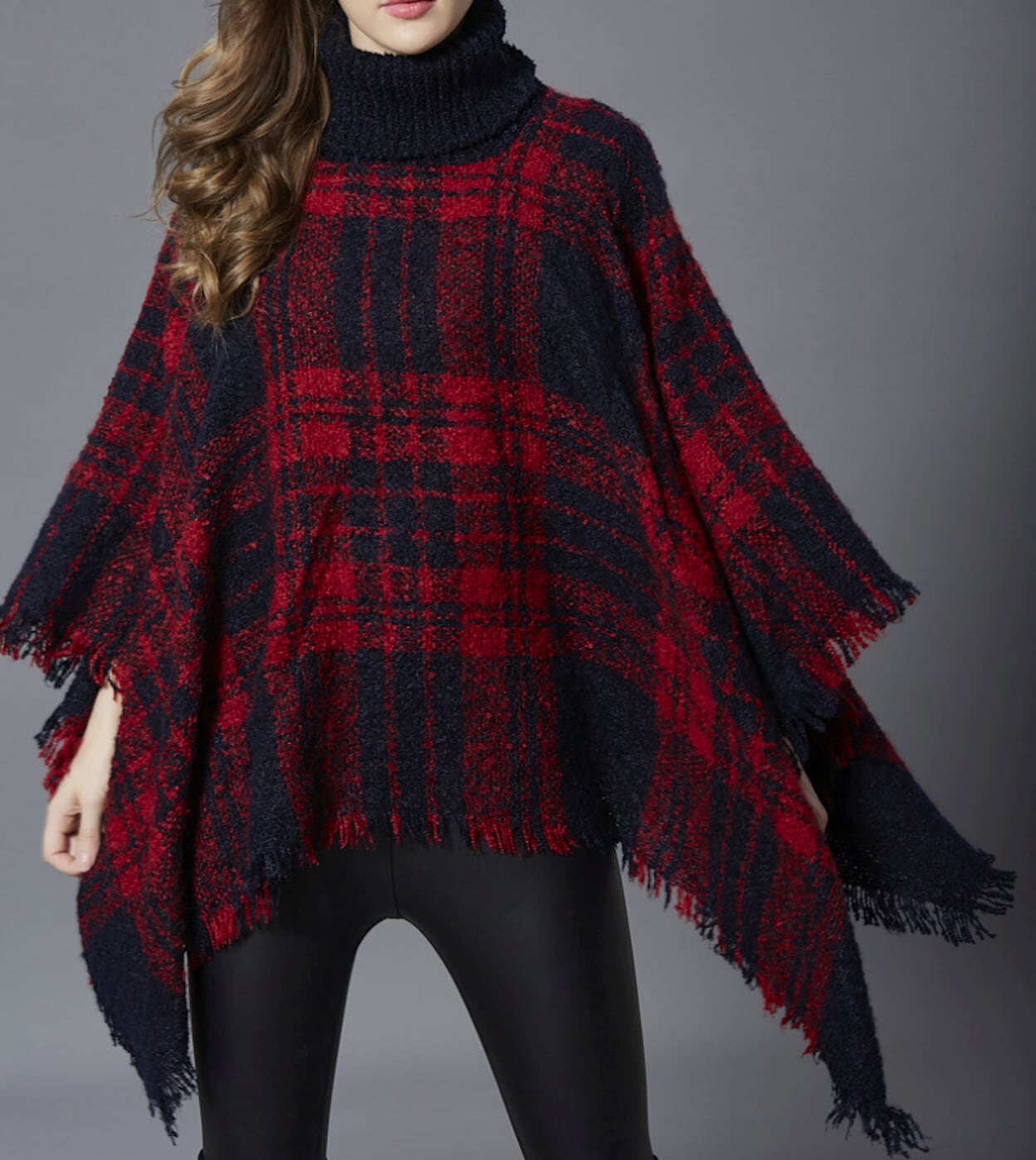 Turtleneck Poncho for Women