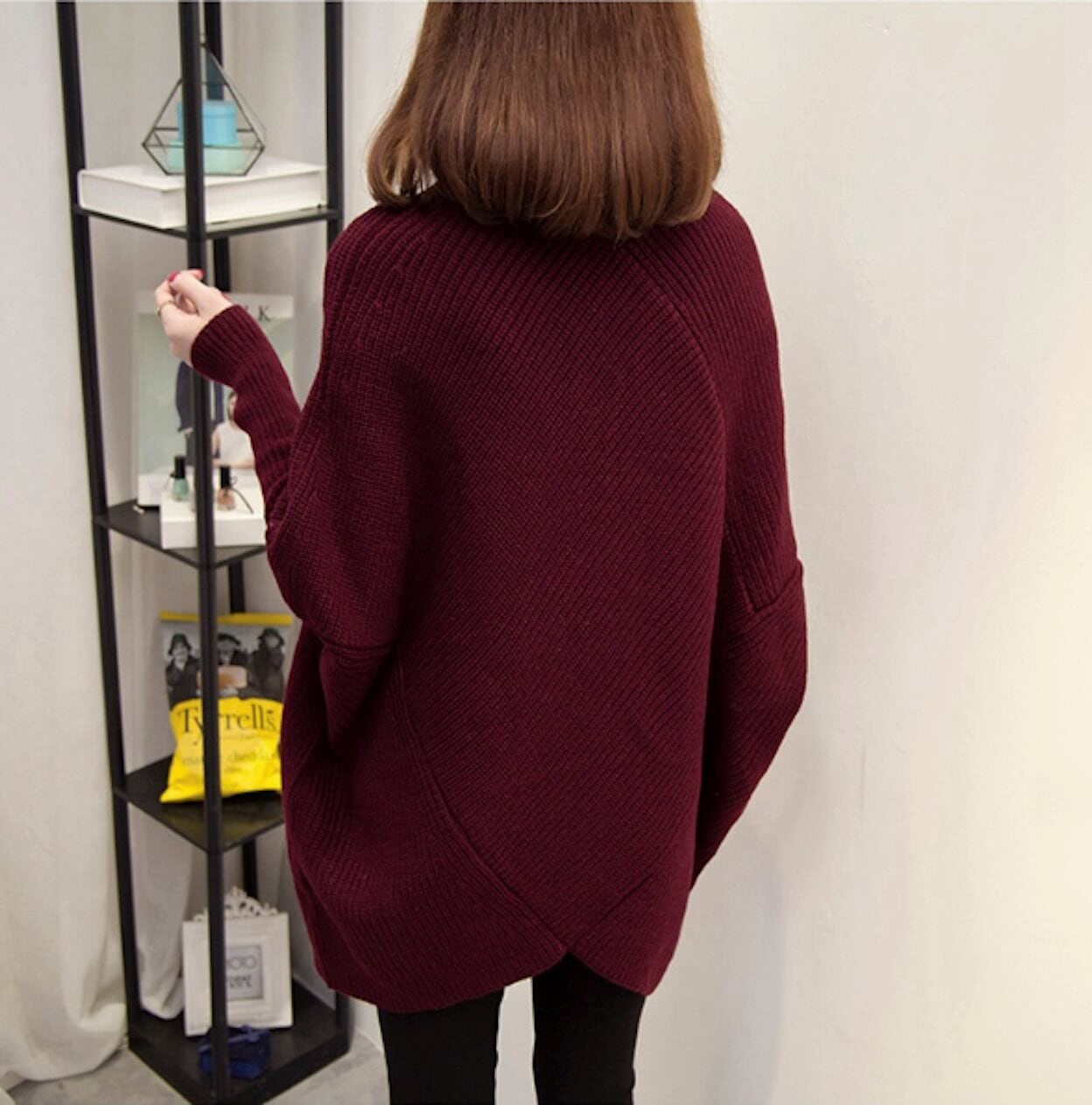 Turtleneck Batwing Sweater for Women
