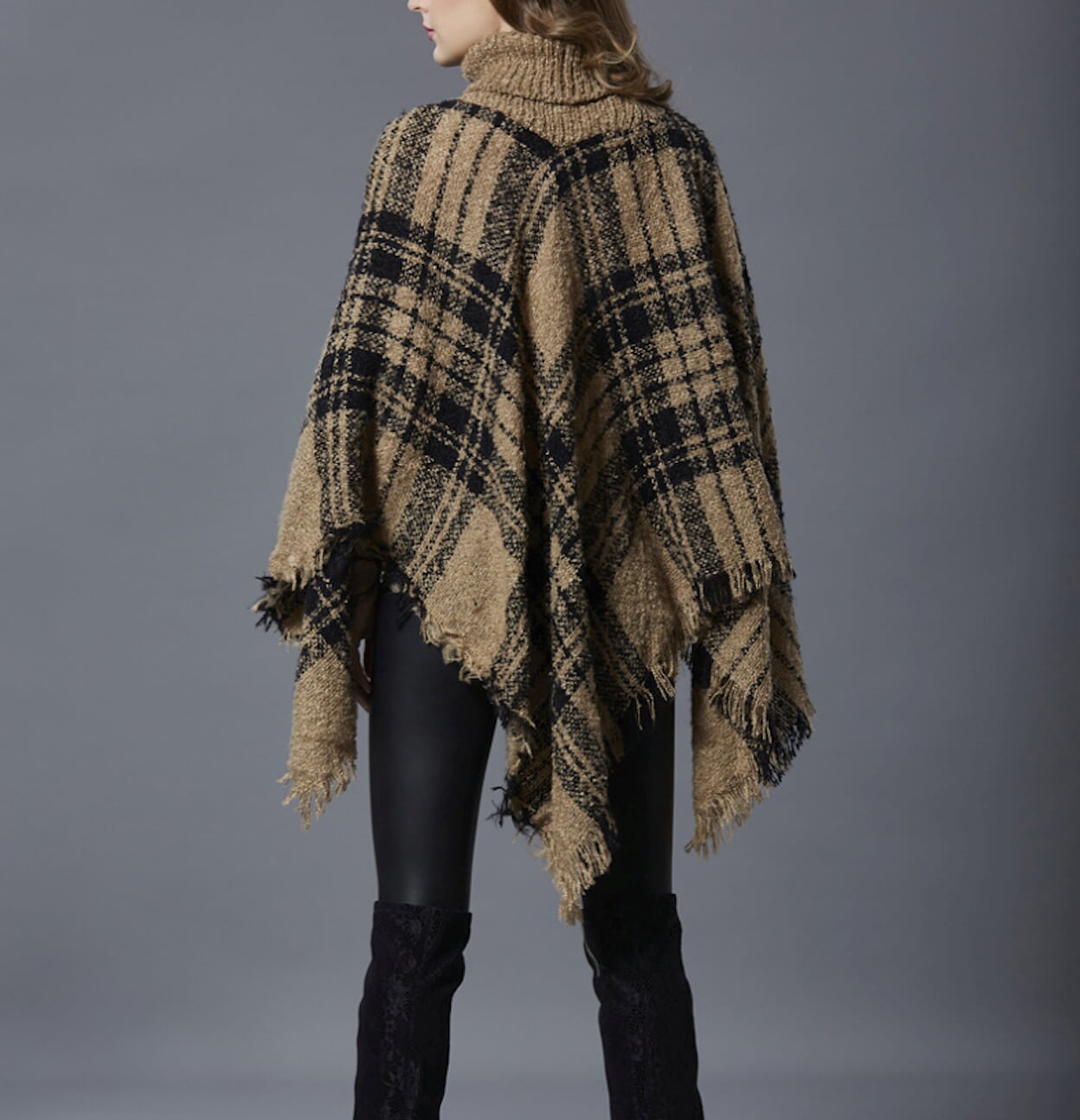 Turtleneck Poncho for Women