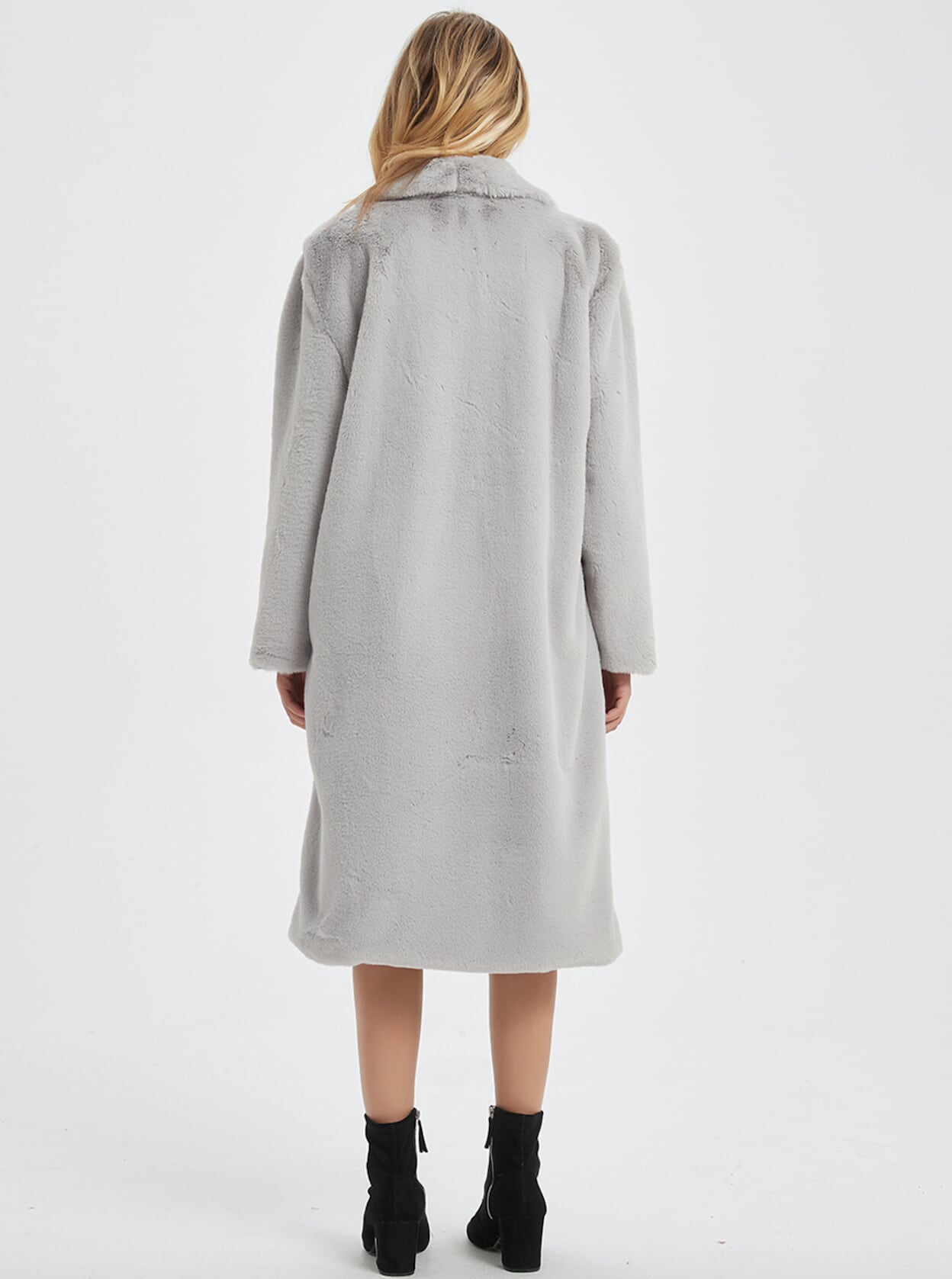 Faux Fur Women's Jacket featuring Lapel Collar