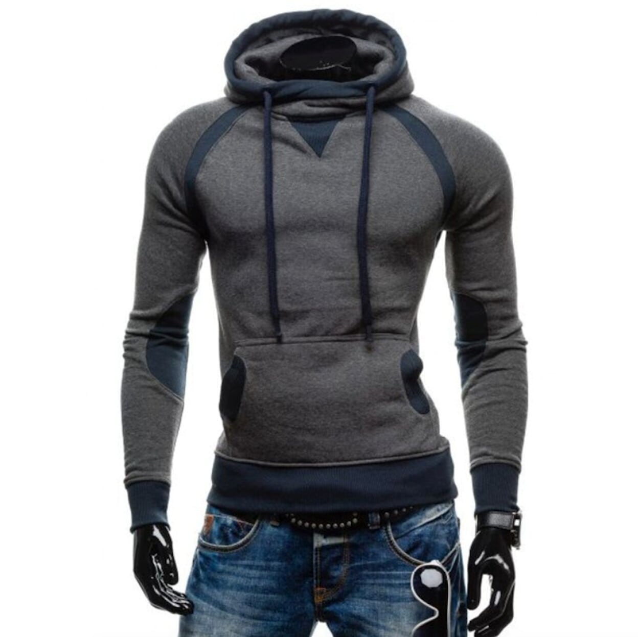 Two-Toned Men's Hoodie featuring Pockets