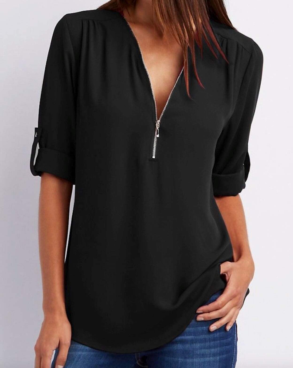 V Neck Blouse for Women with Trendy Urban Style