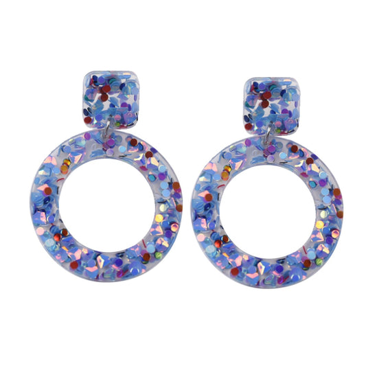 Acrylic Earrings with Vibrant Hollow Design